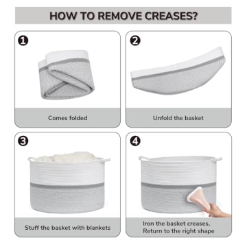 CHICVITA XXL Cotton Rope Woven Storage Basket