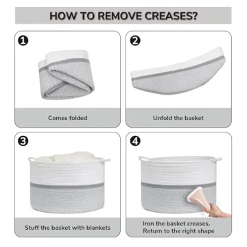 CHICVITA XXL Cotton Rope Woven Storage Basket