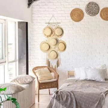 Pretty Jolly Macrame Hat Rack with Wood Beads | Boho Decor