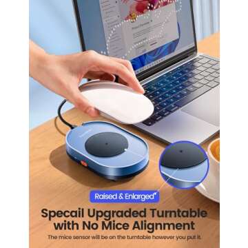 Vaydeer Undetectable Mouse Mover, M4 Mouse Jiggler Device with ON/Off Switch, Driver-Free Shaker Wiggler Mouse Movement Simulation for Computer Awakening, Gift Ideal for Men/Women