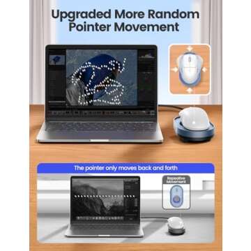 Vaydeer Undetectable Mouse Mover, M4 Mouse Jiggler Device with ON/Off Switch, Driver-Free Shaker Wiggler Mouse Movement Simulation for Computer Awakening, Gift Ideal for Men/Women