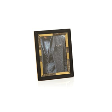 Zodax Black Chiseled Horn & Brass Photo Frame (5x7) - Modern & Elegant