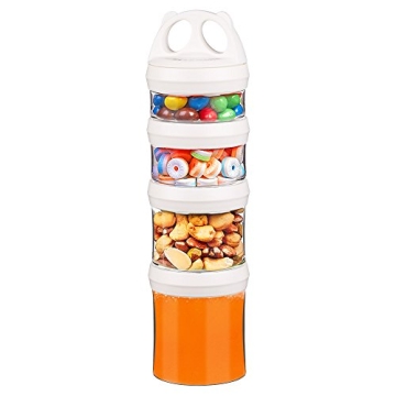 BeneLabel Stackable Food Storage Containers with Twist Lock System - BPA-Free Tritan Containers for Travel, Formula, Protein Powder, Snacks - Leakproof & Dishwasher Safe - 31 oz (White)