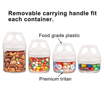 BeneLabel Stackable Food Storage Containers with Twist Lock System - BPA-Free Tritan Containers for Travel, Formula, Protein Powder, Snacks - Leakproof & Dishwasher Safe - 31 oz (White)