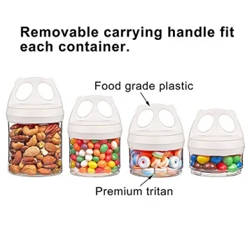 BeneLabel Stackable Food Storage Containers with Twist Lock System - BPA-Free Tritan Containers for Travel, Formula, Protein Powder, Snacks - Leakproof & Dishwasher Safe - 31 oz (White)