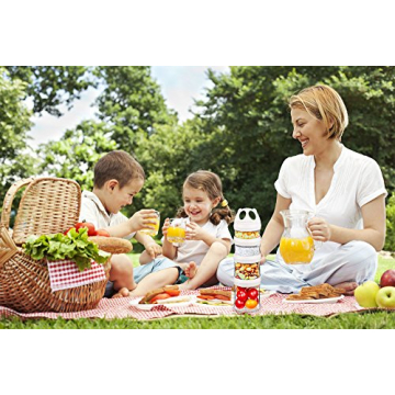 BeneLabel Stackable Food Storage Containers with Twist Lock System - BPA-Free Tritan Containers for Travel, Formula, Protein Powder, Snacks - Leakproof & Dishwasher Safe - 31 oz (White)