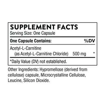 THORNE Acetyl-L-Carnitine 500mg - Supports Brain Function & Nerve Health