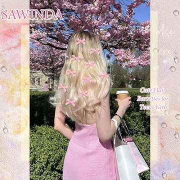 SAWINDA 30Pcs Valentine's Day Mini Hair Bows Hot Pink Bows for Hair Cute Small Bowknot Silk Ribbons for Girls Sweet Bow Hair Clips Non Slip Hair Barrettes Hair Clips Accessories for Women Teens Girls