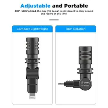 BOYA BY-M100D Mini Microphone for iPhone 14/13, Compact & Wireless