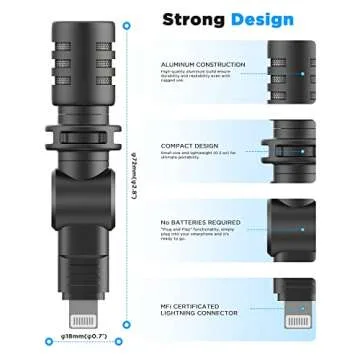 BOYA BY-M100D Mini Microphone for iPhone 14/13, Compact & Wireless