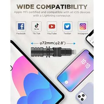 BOYA BY-M100D Mini Microphone for iPhone 14/13, Compact & Wireless