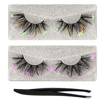 ALPHONSE 3D Fluffy Glitter Lashes for Halloween & Cosplay