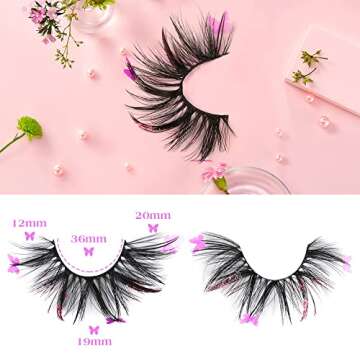 ALPHONSE 3D Fluffy Glitter Lashes for Halloween & Cosplay