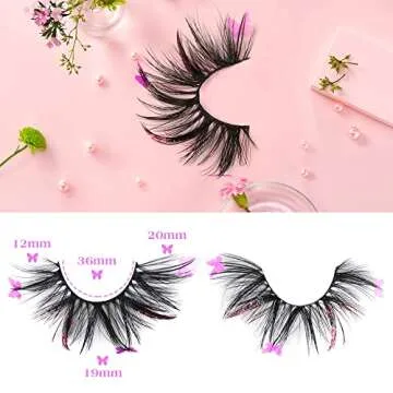 ALPHONSE 3D Fluffy Glitter Lashes for Halloween & Cosplay