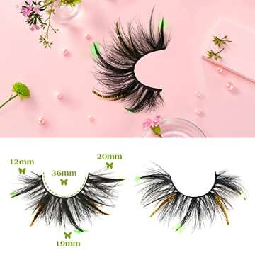 ALPHONSE 3D Fluffy Glitter Lashes for Halloween & Cosplay