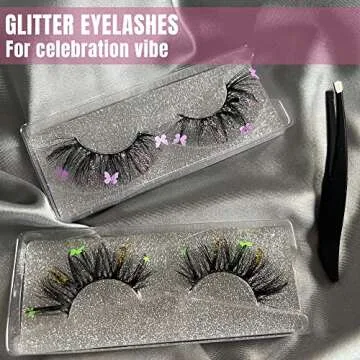 ALPHONSE 3D Fluffy Glitter Lashes for Halloween & Cosplay