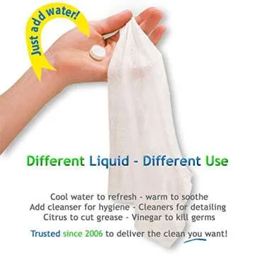 WYSI Multi-Purpose Wipes - Just Add Water - 100 Compressed Tablets & 1 To Go Tube - Multipurpose All...
