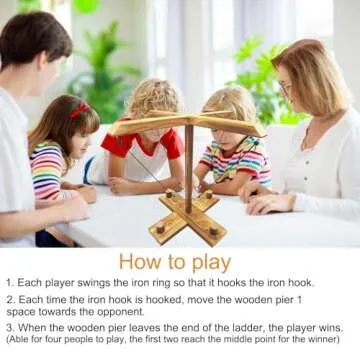 Ring Toss Game, Ring and Hook Game, Patio Games, Ring toss Game for Adults,Games for Adults Party,Handmade Wooden Interactive Games for Bars, Home and Party Fun