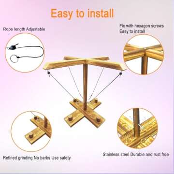 Ring Toss Game, Ring and Hook Game, Patio Games, Ring toss Game for Adults,Games for Adults Party,Handmade Wooden Interactive Games for Bars, Home and Party Fun