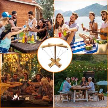 Ring Toss Game, Ring and Hook Game, Patio Games, Ring toss Game for Adults,Games for Adults Party,Handmade Wooden Interactive Games for Bars, Home and Party Fun