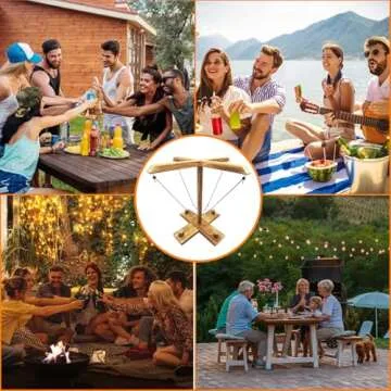 Ring Toss Game, Ring and Hook Game, Patio Games, Ring toss Game for Adults,Games for Adults Party,Handmade Wooden Interactive Games for Bars, Home and Party Fun