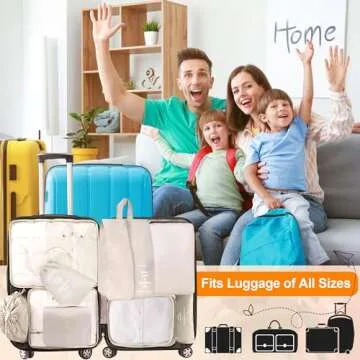 9 Set Packing Cubes for Suitcases, kingdalux Travel Luggage Packing Organizers with Laundry Bag, Compression Storage Shoe Bag, Makeup Bag, Clothing Underwear Bag, for Man & Woman