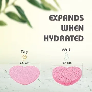 Natural Heart-Shaped Facial Sponges for Exfoliating & Cleansing