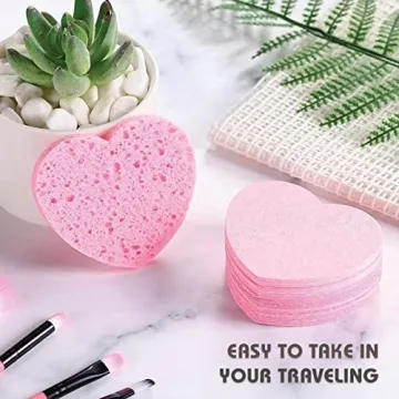Natural Heart-Shaped Facial Sponges for Exfoliating & Cleansing