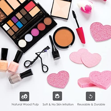 Natural Heart-Shaped Facial Sponges for Exfoliating & Cleansing