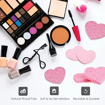 Natural Heart-Shaped Facial Sponges for Exfoliating & Cleansing