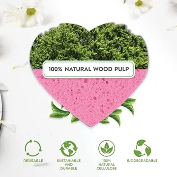 Natural Heart-Shaped Facial Sponges for Exfoliating & Cleansing