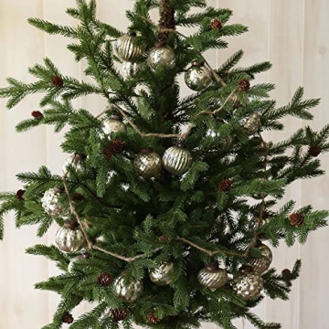72-Inch Mercury Glass Christmas Tree Garland for Elegance