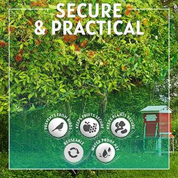 Vanitek 6-1/2 x 33 ft. Green Gentle Garden Netting/Row Cover/Screen | Protect Secure to Keep away Birds and Rodents from Fruit, Vegetable, Flowers and sensitive Plants, while allowing water and air in