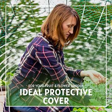 Vanitek 6-1/2 x 33 ft. Green Gentle Garden Netting/Row Cover/Screen | Protect Secure to Keep away Birds and Rodents from Fruit, Vegetable, Flowers and sensitive Plants, while allowing water and air in