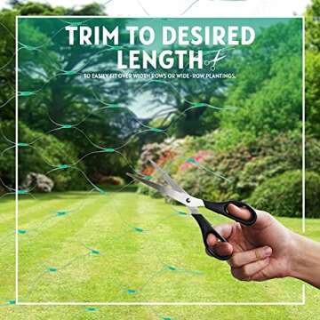 Vanitek 6-1/2 x 33 ft. Green Gentle Garden Netting/Row Cover/Screen | Protect Secure to Keep away Birds and Rodents from Fruit, Vegetable, Flowers and sensitive Plants, while allowing water and air in