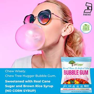 Tree Hugger Fantastic Fruit Bubble Gum, Natural Flavors, No Artificial Colors, 2 Ounce (Pack of 12)