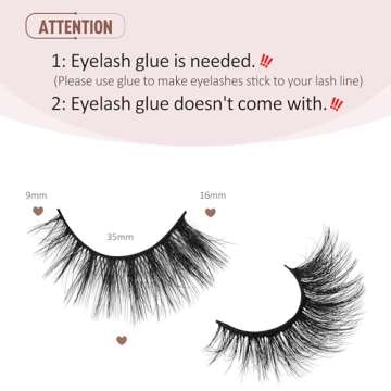 Onlyall Lashes Mink False Eyelashes Natural Wispy Lashes Soft Faux Mink Lashes Fluffy False Lashes 1...