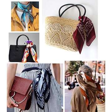 WENLOOY Square Satin Silk Hair Scarf Headscarf for Women/Men's Necktie Bandanas Pocket Square (FJ70-18)