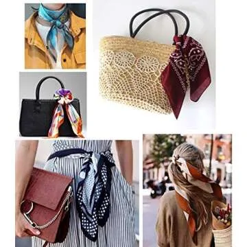 WENLOOY Square Satin Silk Hair Scarf Headscarf for Women/Men's Necktie Bandanas Pocket Square (FJ70-18)