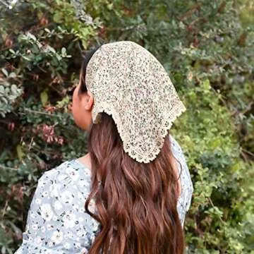 CHLINS Floral Chiffon Hair Bandanas - 3 PCS Triangle Head Scarves With Ties for Women (Black, Yellow, White)