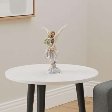US 10.63 Inch The Guardian Angel Decorative Figurine, Pastel Color