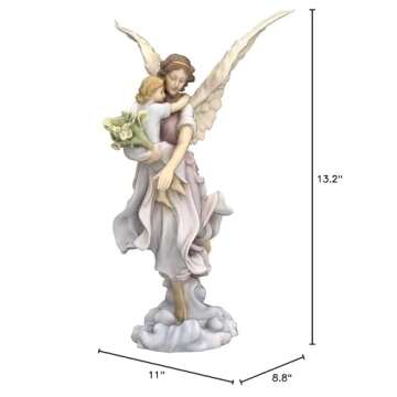 US 10.63 Inch The Guardian Angel Decorative Figurine, Pastel Color