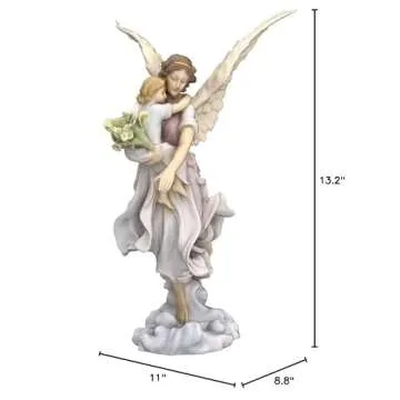 US 10.63 Inch The Guardian Angel Decorative Figurine, Pastel Color