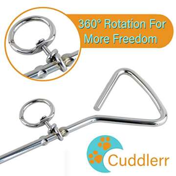 30ft Dog Tie Out Cable for Dogs, 16" Chrome Plated Anti Rust Stake, Great for Camping or The Garden, Suitable for Harness, Leash & Chain Attachments - Red