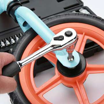 Renekton Master Hex Bit Socket Set Allen Wrench Bit Kit, 1/2" 3/8" 1/4" Drive, SAE and Metric, S2 Steel, 34-Piece, Automotive Bike Motorcycle and ATV