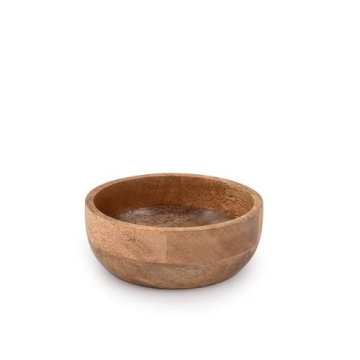 Samhita Mango Wood Round Bowls for Snacks and Appetizers