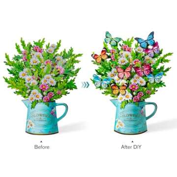 Airpark Mom Gifts for Grandma Paper Flower Bouquet Pop Up Cards Greeting Cards with Note Card & Enve...