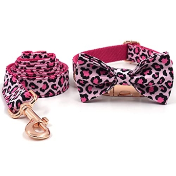 Petduro Personalized Dog Collar Pink Leopard Print