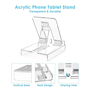Adjustable Acrylic Tablet Stand for iPad and Devices Up to 13 Inches