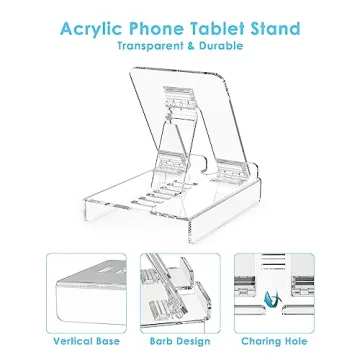 Adjustable Acrylic Tablet Stand for iPad and Devices Up to 13 Inches